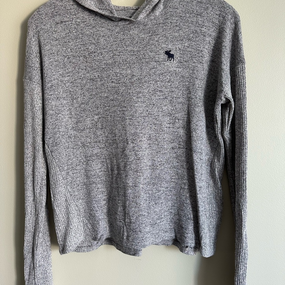 Girl’s Abercrombie Kids Lightweight Grey Hooded Sweater - Size 13/14